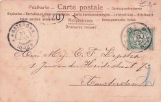 AK mit der Karikatur eines lachenden Mannes mit Monokel aus der Zeit um 1905