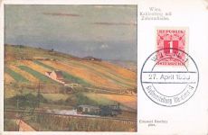 Künstler-Ansichtskarte Wien, Kahlenberg mit Zahnradbahn
