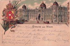 Lithographie Wien, Am Michaelerplatz, Wappen