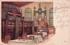 Lithographie-Ansichtskarte mit dem Titel „Gruss aus dem Franziskaner“