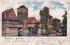 Relief-AK Nürnberg, Der Henkersteg, Panorama