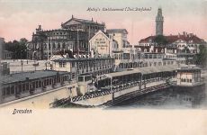 Alte AK Dresden um 1900 - Helbig's Etablissement Italienisches Dörfchen Elbe