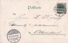Lithographie Hamburg-Neustadt, Vorderansicht der Hauptpost