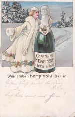 Weinstuben Kempinski Berlin Flaschenfrau Postkarte Deutschland Werbung