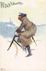 Alte Postkarte 1902 Fahrrad Karikatur Petersburg Russland Radfahrer Litho AK
