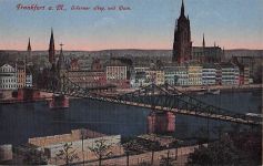 Frankfurt a. M., Gilerner Steg, mit Dom.
