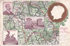 Seltene Litho PK Gordon Bennett Rennen 1904 Taunus-Rundkurs Kaiser Wilhelm II