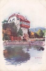 Alte Künstler-Ansichtskarte Spiez am Thunersee - Vouga & Cie - Maurice Reymond