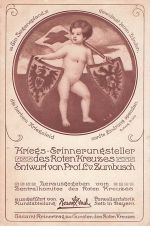 Rosenthal Postkarte 1914 Rotes Kreuz Kriegserinnerungsteller L. v. Zumbusch Selb