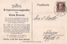 Rosenthal Postkarte 1914 Rotes Kreuz Kriegserinnerungsteller L. v. Zumbusch Selb