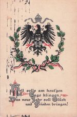Neujahrskarte aus der Zeit des Deutschen Kaiserreichs (1871–1918).
