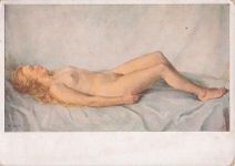 Ansichtskarte AK Wilhelm Hempfing "Liegender Akt"