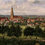 Nördlingen im Ries - Künstlerkarte J. Marschall
