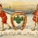 Neujahr - Kinder mit Hufeisen