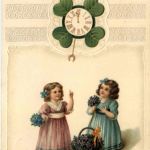 Neujahr - Prägekarte Uhr