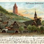 Kyffhäuser Denkmal mit Wirtschaft - Litho