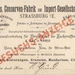 Strassburg - Conserven Fabrik und Import Gesellschaft