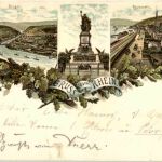 Gruss vom Rhein Bingen Rüdesheim - Litho
