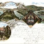 Gruss von der Marienburg bei Alf Zell - Litho