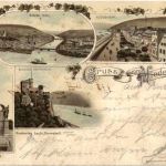 Gruss vom Niederwald - Bingen Rüdesheim - Litho