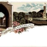 Gruss aus Ravensburg - Die Veitsburg - Litho