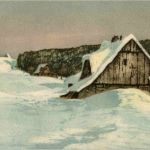 Abendlicht auf den Grenzbauden - Künstlerkarte Friedrich Iwan