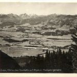 Allgäu, Blick vom Grünten über Sonthofen auf Allgäuer Hochgebirgskette