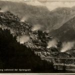 Eisenerz, Erzberg während der Sprengzeit