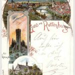 Gruss aus Rottenburg - Litho