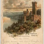Gruss vom Rhein - Schloss Stolzenfels - Litho