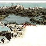 Gruss vom Bodensee - Rheinfall - Litho