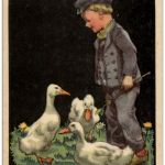 Kirschbach - Mann in Tracht mit Gans