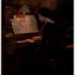 Frau am Klavier Piano