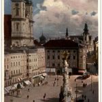 Linz - Franz Josephs Platz - Künstlerkarte