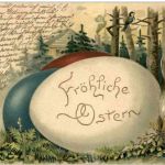 Fröhliche Ostern - Ei Litho Hase