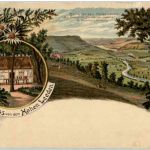 Gruss von den Hohen Leeden bei Jena - Litho