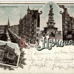 Gruss aus Hamburg - Litho 1894
