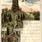 Gruss vom Aschenberg bei Leipzig - Litho