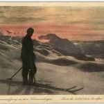 Skifahren Sonnenaufgang in den Schweizerbergen