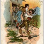 Trachten Prägekarte Litho
