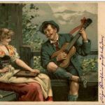 Trachten - Gitarre - Zitter - Litho