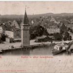 Lindau - HAfen und alter Leuchtturm - Prägekarte