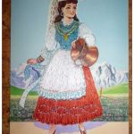 Abruzzo - costume Regionale - Bestickte Karte