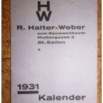 St. gallen - R. Halter Weber - Kalender 1931