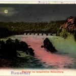 Rheinfall bei bengalischer Beleuchtung