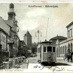 Schaffhausen - Bahnhofplatz mit Tram
