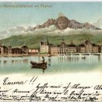 Luzern Berge mit Gesichtern - Litho Carl Künzli