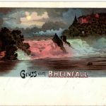 Gruss vom Rheinfall - Litho