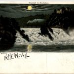 Gruss vom Rheinfall - Litho