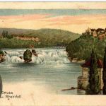 Gruss vom Rheinfall - Litho